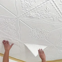 35*35cm Room Decor 3d Ceiling Wall Stickers Background Decoration Anti-collision Wallpaper Bedroom Waterproof Peel and Stick