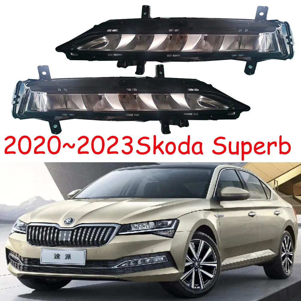 

1pcs car bupmer head light for Skoda Superb lamp headlight LED 2020~2024y car accessories fog for skoda Superb headlamp