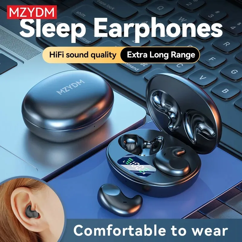M52 Sleep Bluetooth 5.3 Headphones, In-Ear Noise Reduction, Touch Control, High-Definition Stereo Battery Indicator
