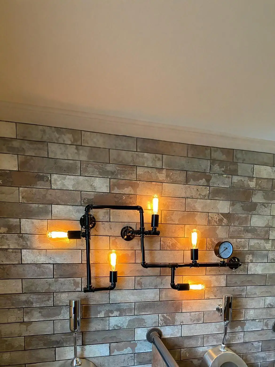 خمر الرياح الصناعية الجدار مصباح علوي الحديد المطاوع الديكور الممر بار مقهى غرفة نوم الإبداعية شخصية مصباح أنابيب المياه #3