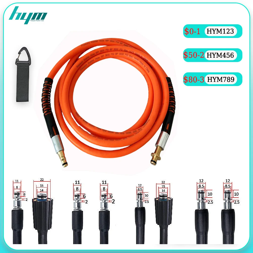 Replacements Pressure Washer Hose Super Flexible Kink Resistant Power Washer Hose High Pressure Pipe Extension Replacement Hose