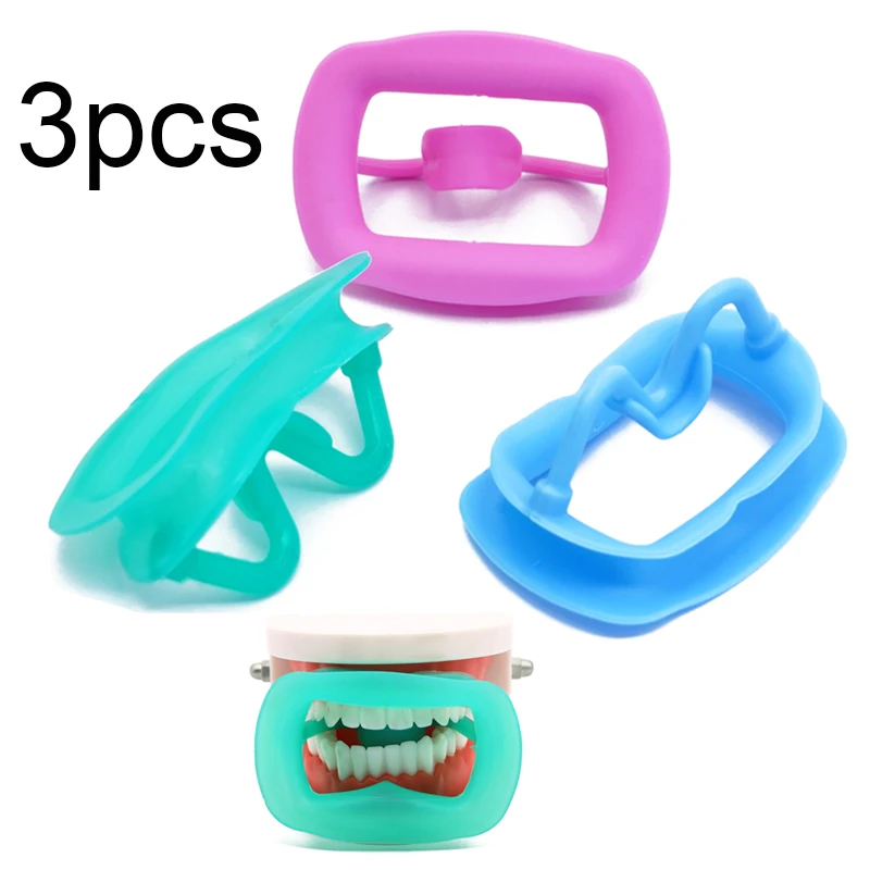 3pcs Silicone Mouth Opener Dental Orthodontic Cheek Retracor Tooth Intraoral Lip Cheek Retractor Soft Silicone Oral Care