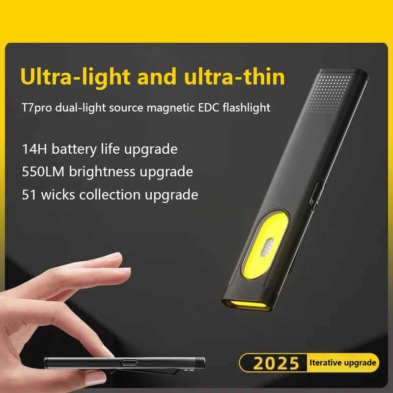 Xiaomi LED المفاتيح مصباح يدوي USB C قابلة للشحن 600Lm الشعلة الصغيرة المحمولة ضوء العمل مع فانوس جيب مقاوم للماء المغناطيس