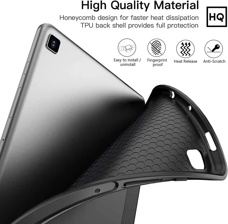 For Samsung Galaxy Tab S6 Lite 10.4 Smart Cover Samsung Tab S6 Lite Case 2024 2022 2020 SM-P610 P620 P619 Pencil Holder Funda