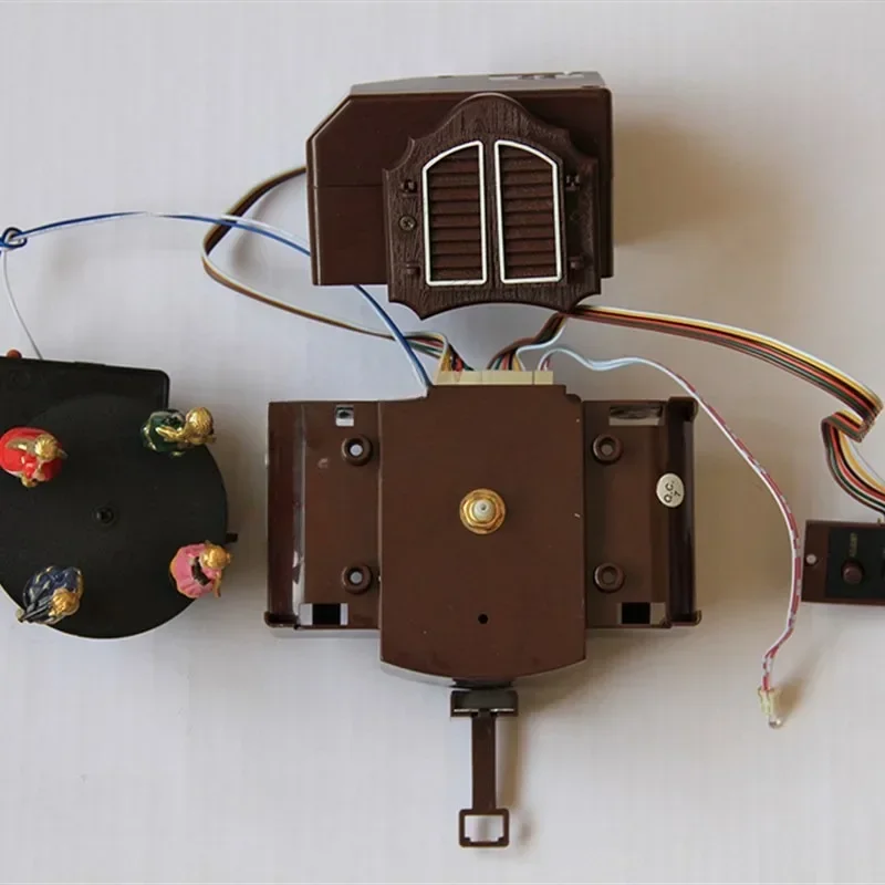 Creative Vintage Cuckoo Clock Movement Multi-Function Wall Clock Mechanism Music Rotating Stage Bird Box Accessories Repair Cloc
