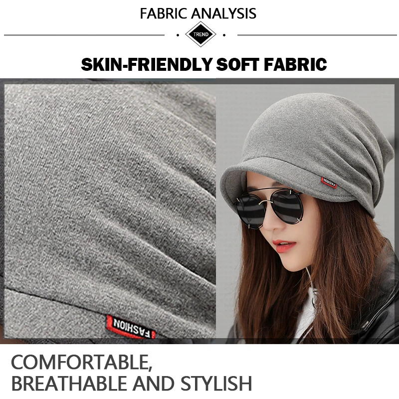 Neue Modische Damen Outdoor Freizeit Sport Einfarbiger Stil Schal-Mütze Winddicht Warm Multifunktionale Pferdeschwanz-Kappen – Detail 4