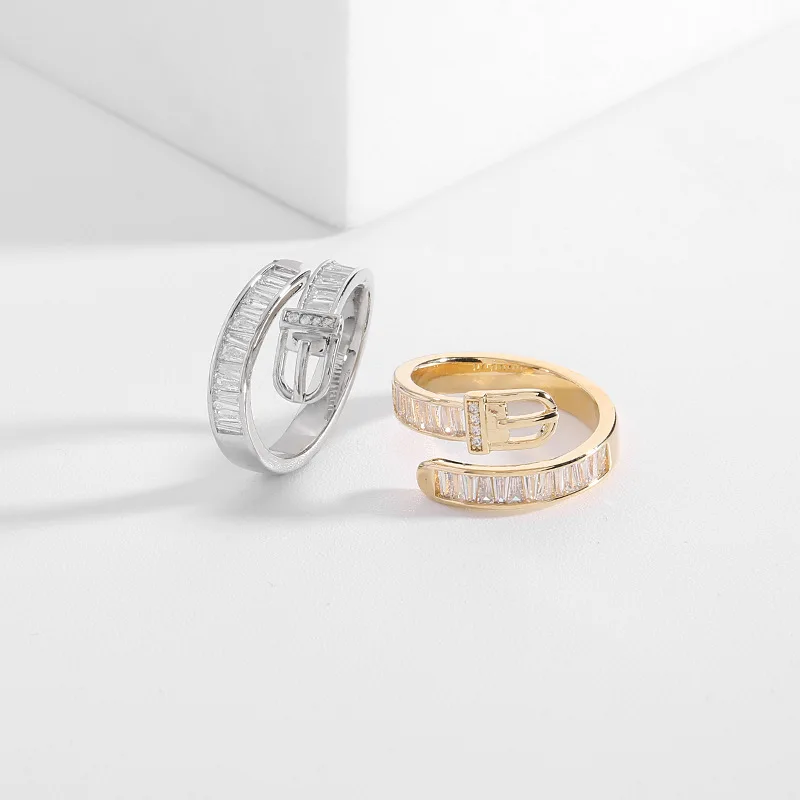 

Adjustable opening ring, Korean style fashionable joint ring, creative design, personalized belt buckle ring