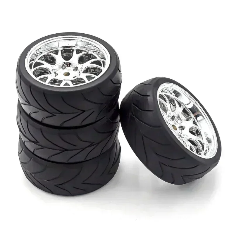 

66mm 1/10 On Road Tires & Wheels Rims 12mm Hex Hub for Redcat HPI Tamiya Exceed RC Touring Car HSP 144001 94123 94122 CS