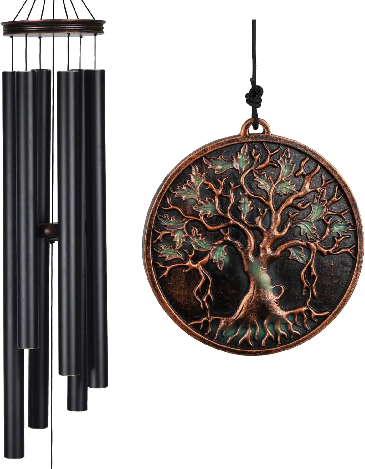 

Large Deep Tone Wind Chimes for Outdoor Decor, 46" Tree of Life Design, Memorial and Sympathy Gift