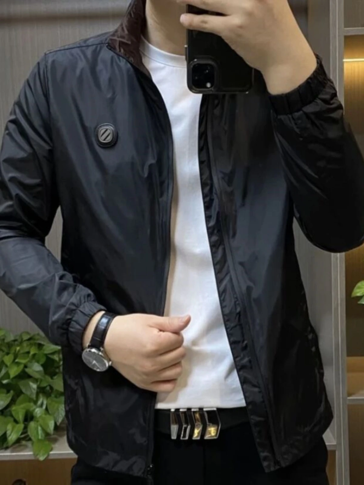 

Мужская уличная мода воротник-стойка Jaet Slim Fit Long Sve ветрозащитная повседневная одежда молодежное украшение на молнии Thiened