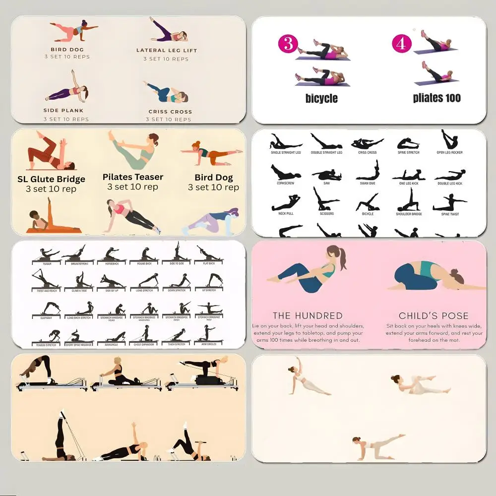S-Simple Pilates Mouse Pad Large Gaming Mousepad with Thick Stitched Edge Non-Slip Desk Mat