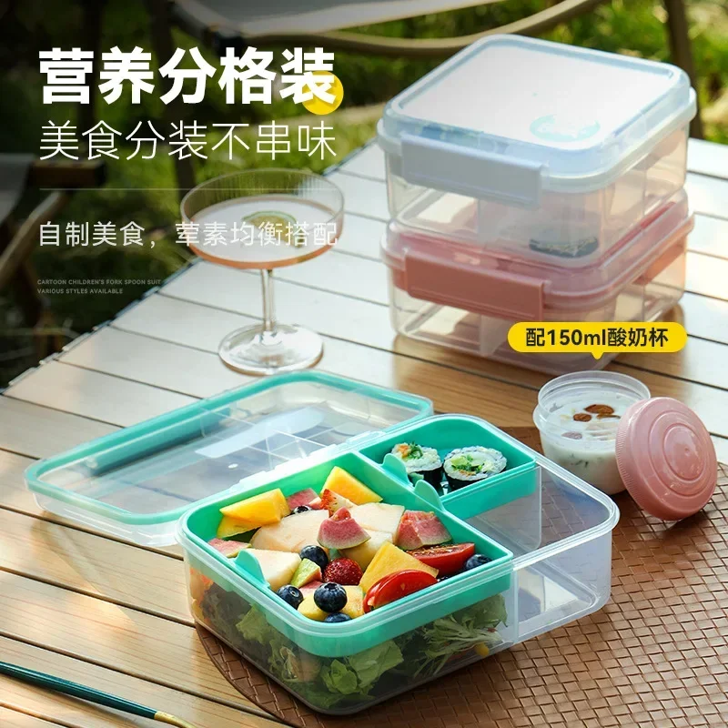 1650ml Bento Box Tiffin Picnic Biscuit Fruit Salad Box for Kids Sandwich Lancheira Escolar Infantil LunchBox Divided Crisper