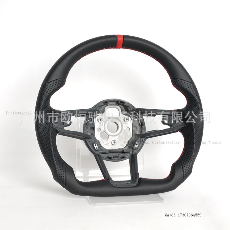 Cross-border bestseller: Suitable for Audi R8 2016 model, full leather with red stitching, car steering wheel modification