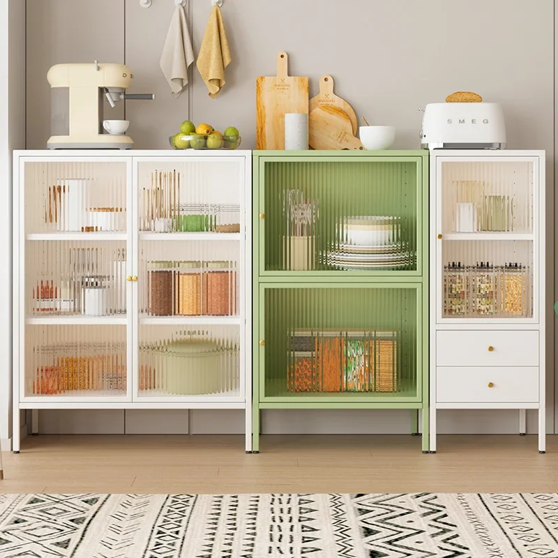 خزانة جانبية لتناول الطعام من الحديد المطاوع، وخزانة تخزين بسيطة لغرفة المعيشة، وخزانة تخزين لأدوات المائدة المنزلية