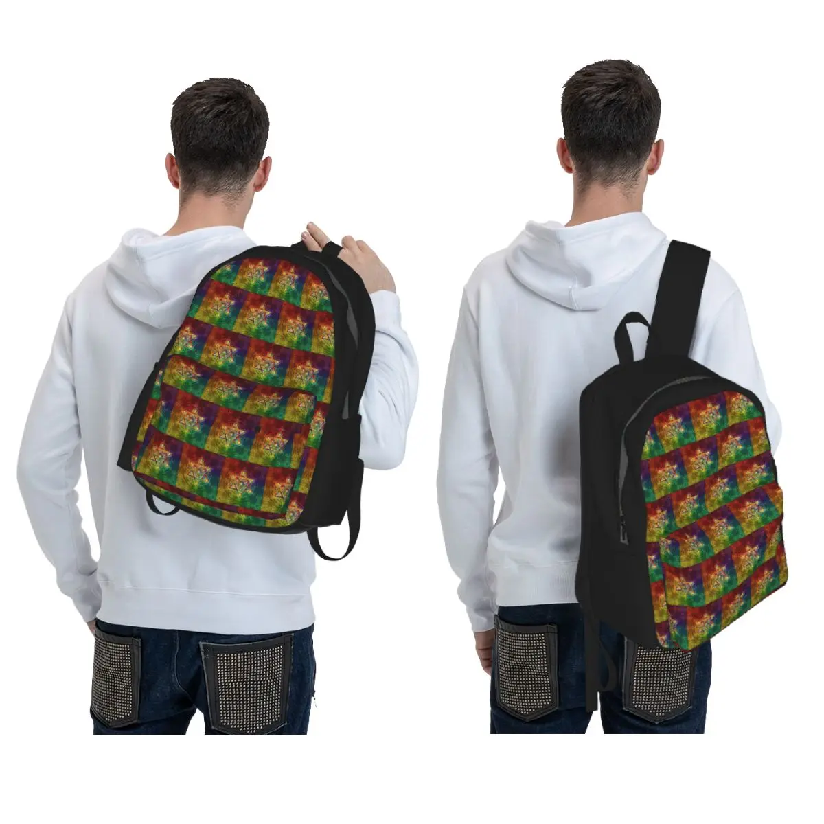 Metatron's Cube With Merkabah And Flower Of Life Backpack Boys Girls BookBag Kids School Bag Laptop Shoulder Bags for Men Women