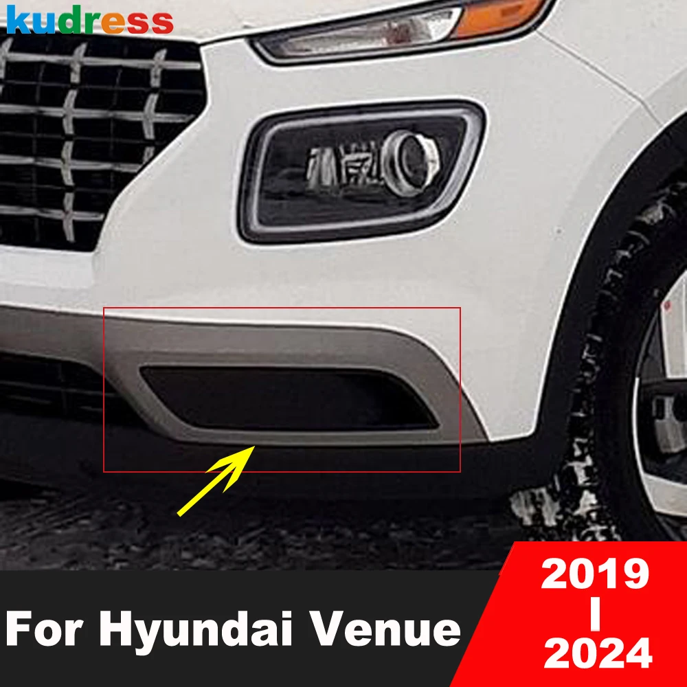 Front Fog light Lamp Cover Trim For Hyundai Venue 2019 2020 2021 2022 2023 2024 Chrome Car Head Foglight Bezel Trims Accessories