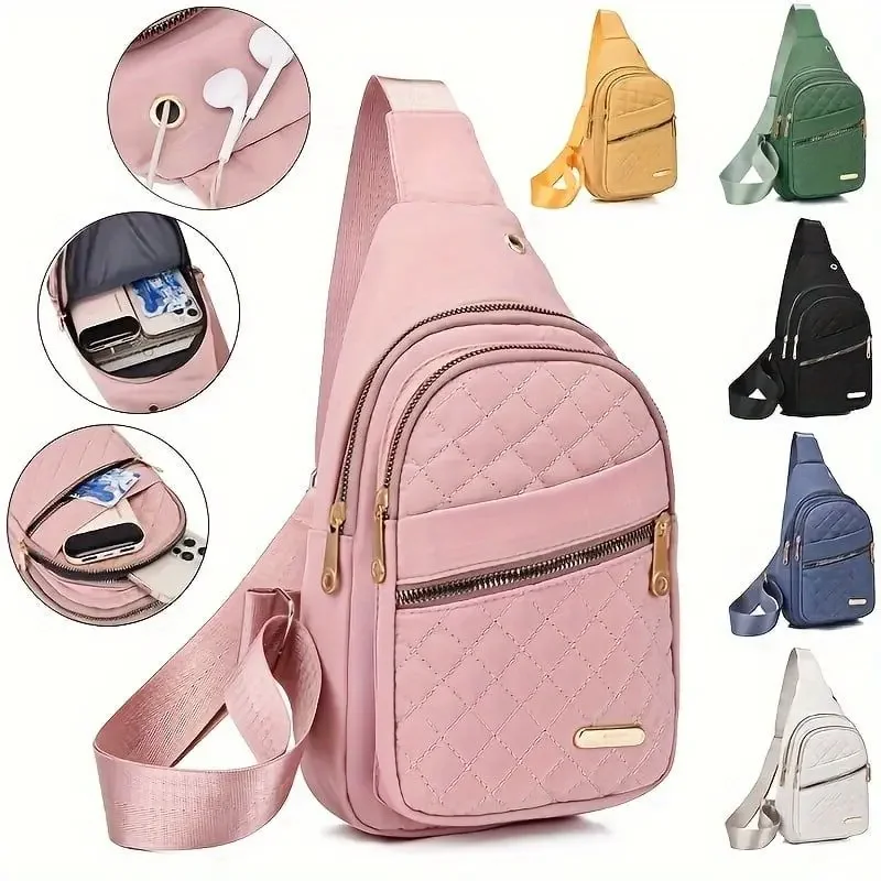 Women's Fashion Casual Solid Color Crossbody Bag    Multi-pocket Sling Bag Women's Retro Hundred Pu Crossbody Shoulder Bag