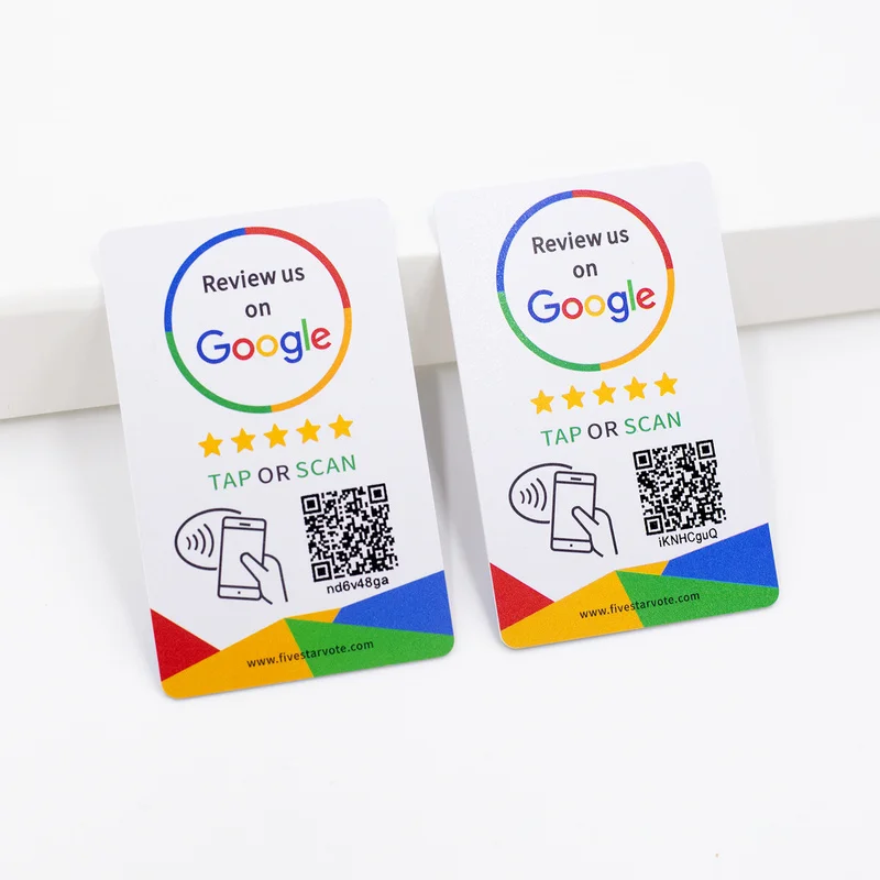 100Pcs NTAG215 NFC Tap Google Review Card, Black Matte Finish, Wear Resistant Reusable, Dynamic QR Code Programmable