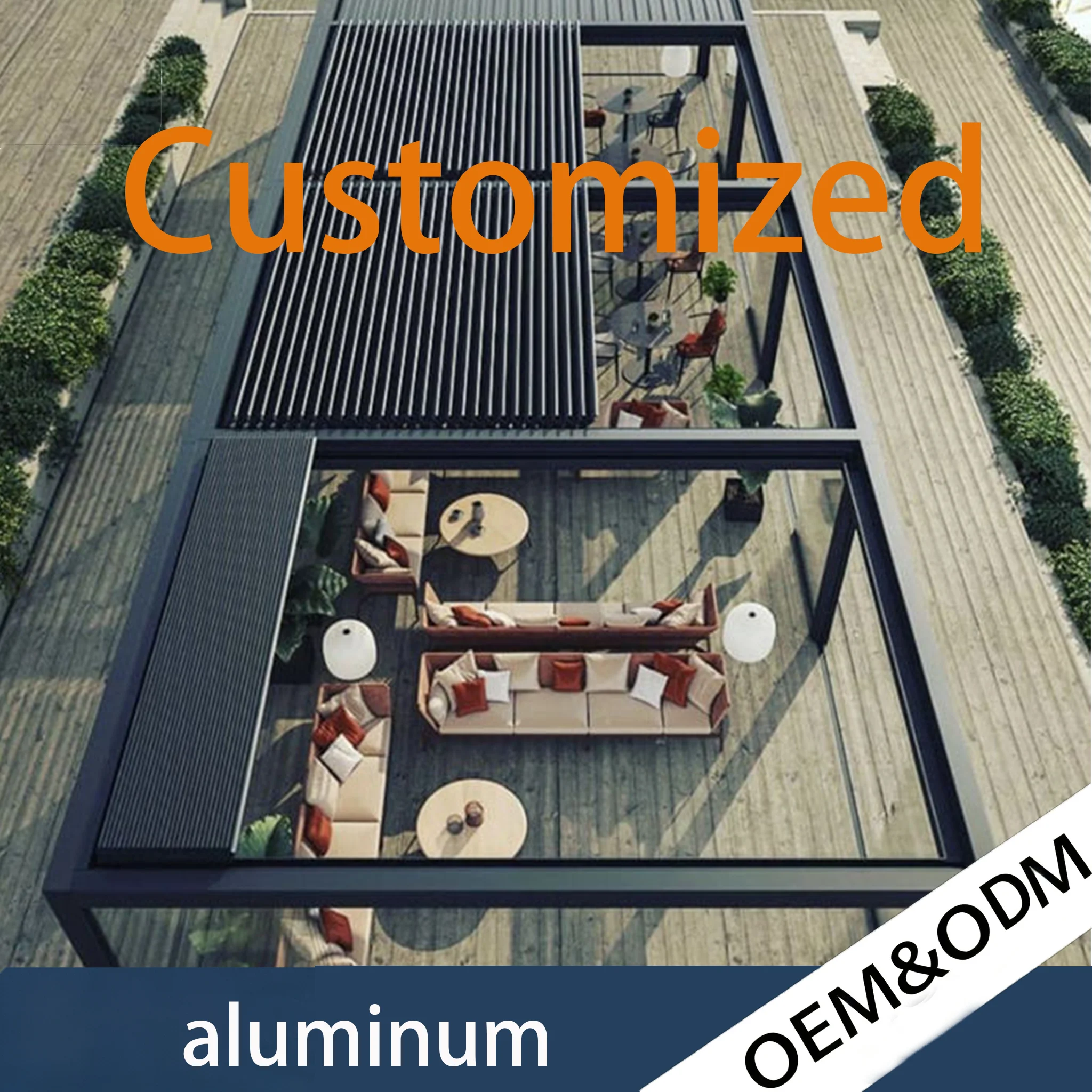 Snowproof UV Resistant Bioclimatic Aluminum Pergola Modern Luxury Powder Coating Durable Outdoor Shade For Backyard Garden Space