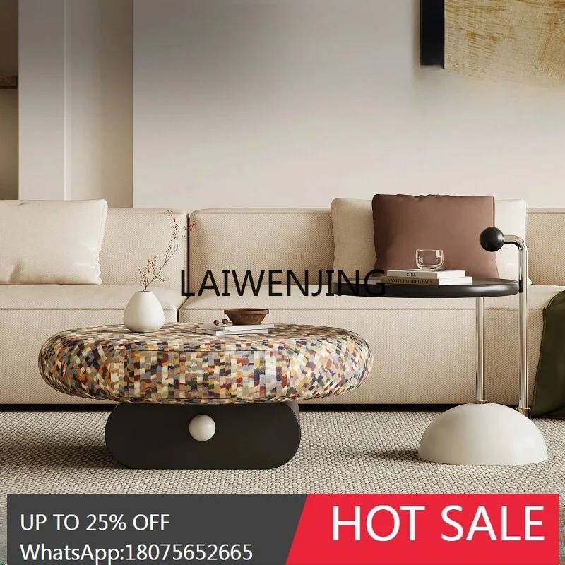 

MJY rainbow coffee table combination creative round Italian living room household small apartment baking paint