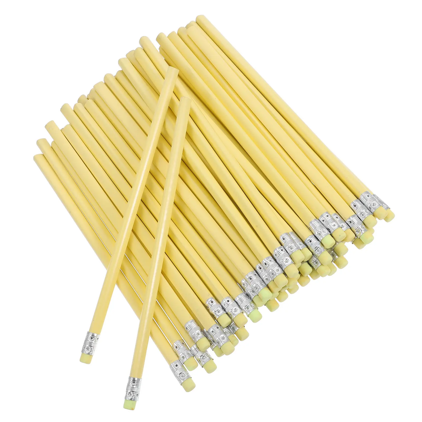 50Pcs Wooden Triangular Pencils with Erasers for Kindergarten Beginners Drawing Homework School Use Colored Pencils