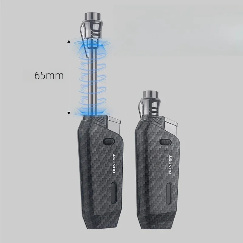 HONEST Creative  Windproof Jet Flame Gas Lighter Visual Gas Window Safety Lock Outdoor BBQ Kitchen Cigar Lighters Gadget