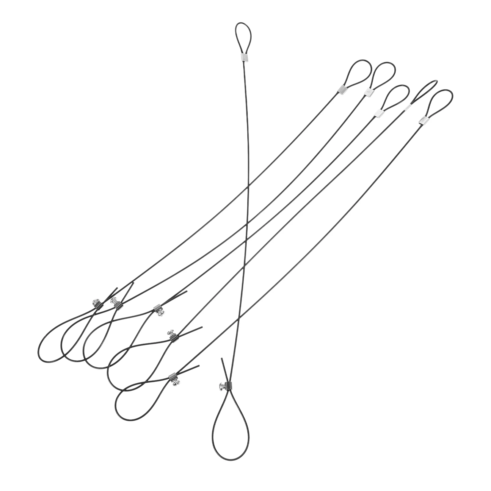 

6pcs Black Anti-fall Rope Light Decor Gate Latch Chain Link Fence Pull Safety Door Cord Drop Ceiling Kit Cable Adjustable Length