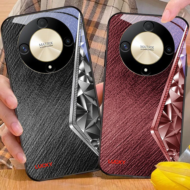 

Glass Like Crystal For Honor Magic 6 50 70 90 Lite X7b 200 Pro Nova 10 Nova 5T X6 P30 Pura 70 Ultra Tempered Glass Phone Case
