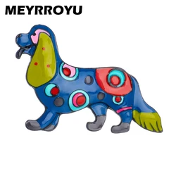 MEYRROYU Lovely Red Blue Dog Shape Women's Brooch Pins Enamel Cute Animal Woman Brooches Casual Jewelry Gifts