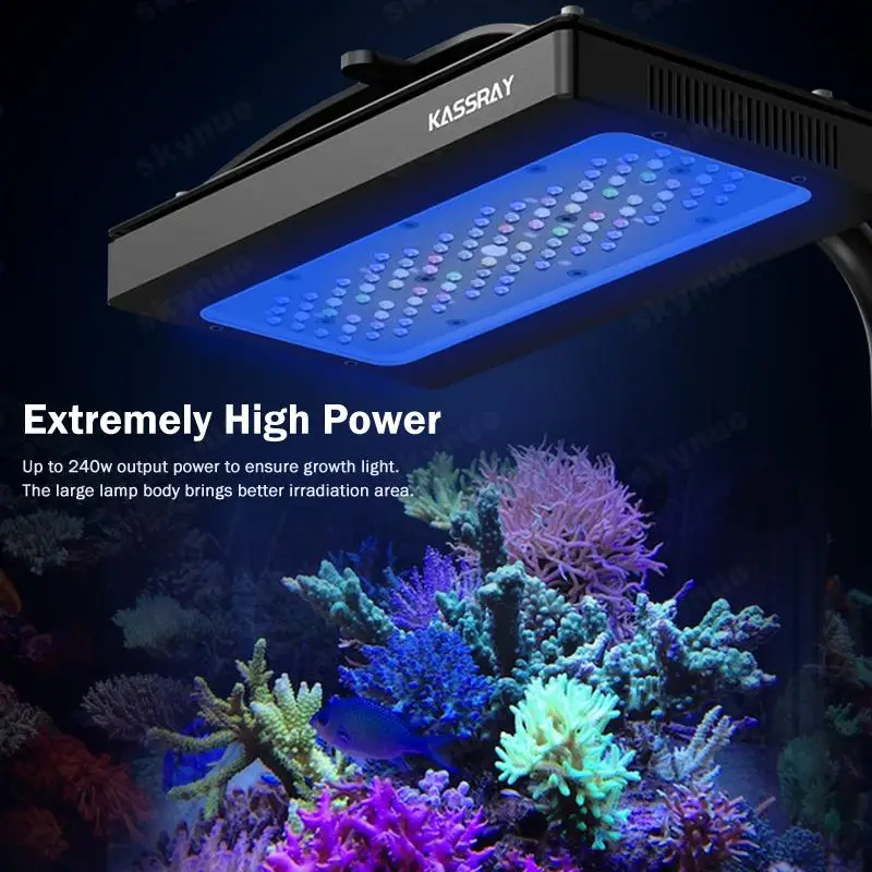 Lumière de corail à spectre complet série S240, 10 canaux, télécommande intelligente à couverture complète pour Aquarium marin