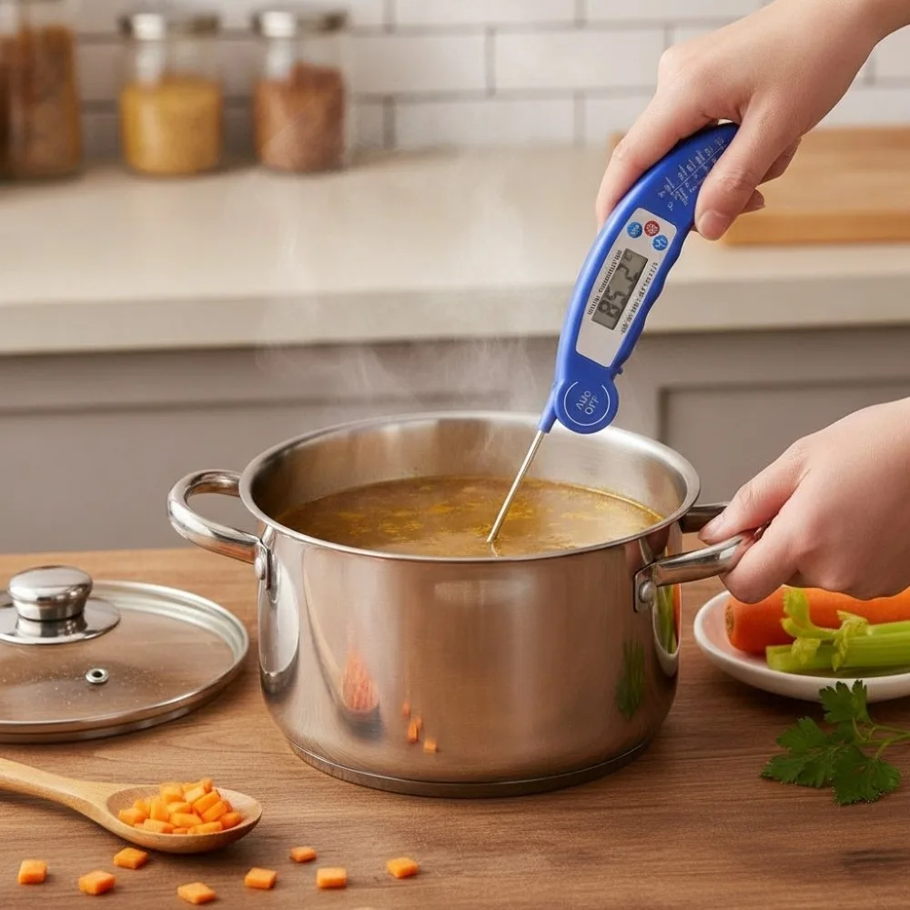 Instant Read Digital Meat Thermometer Magnetic High Precision Probe Food Thermometer Switchable Units Waterproof