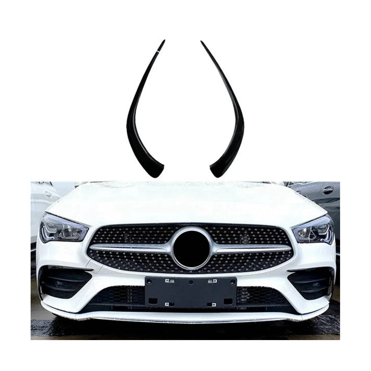 Front Fog Lamp Brow Decorative Frame Front Bumper Spoiler Front Bar Wind Knife Auto for Mercedes-Benz W118 C118 CLA35