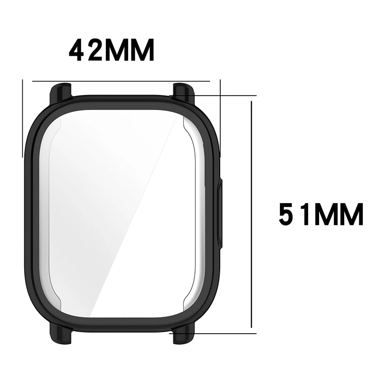 For Xiaomi Redmi Watch 5 Lite Watch Case Full Coverage TPU Protective Cover - Electroplated Black