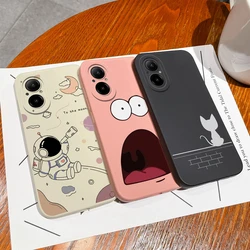 Case For Oppo Realme C67 4G 5G Fashion Lovely Cats Astronaut Square Liquid Soft Shockproof Cover For RealmeC 67 Funda Coque Capa