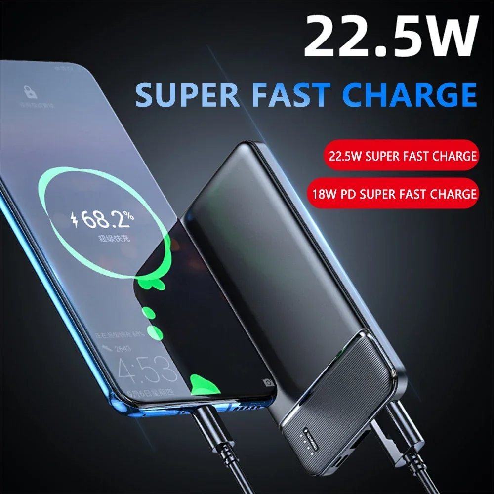 New super fast charging 22.5W charging treasure 10000 mAh mobile power supply, used for mobile phone tablet, etc