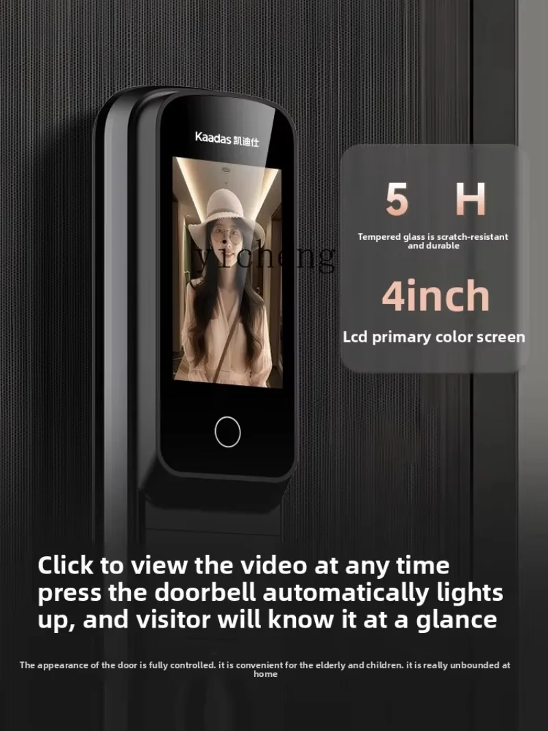 C19-facial Recognition Cat Eye Fingerprint Password Household Anti-theft Electronic Lock Smart Door Lock