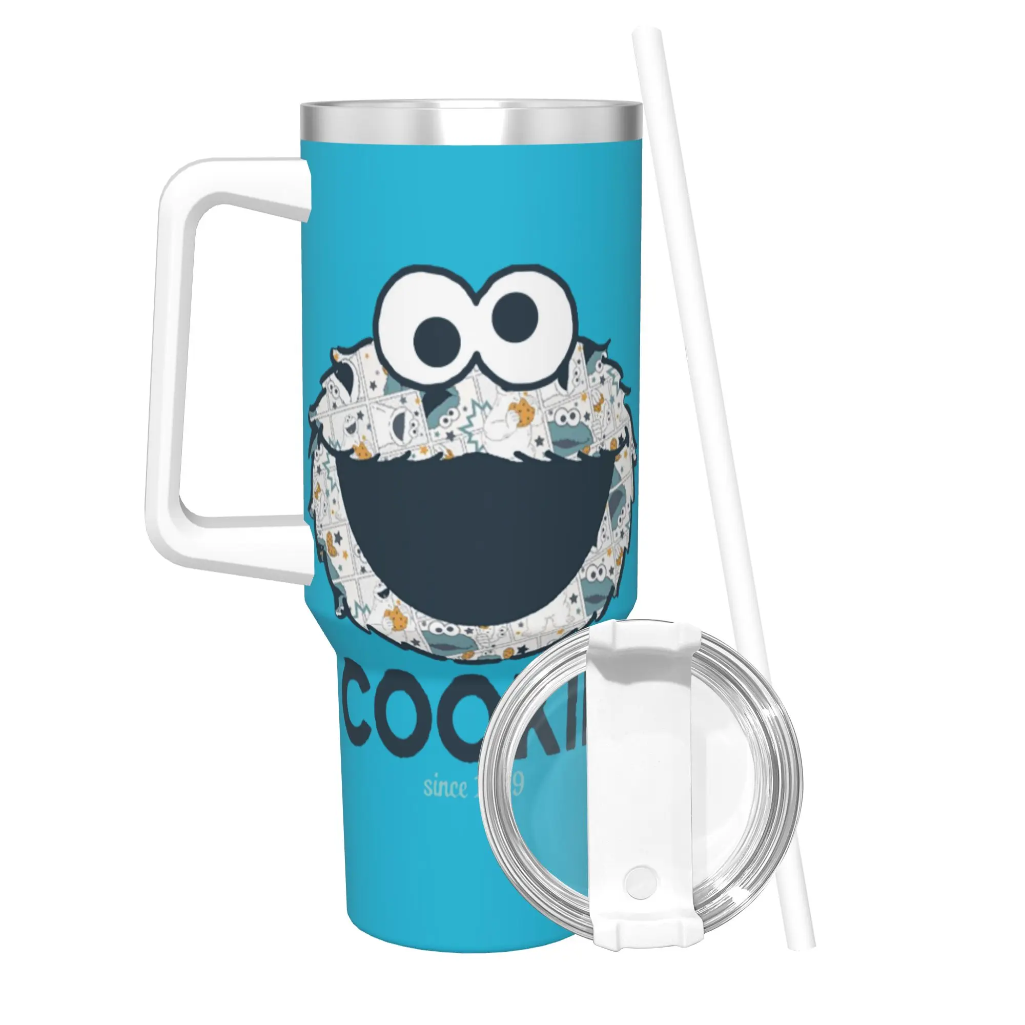 Stainless Steel Tumbler Cookie Monster Thermal Cups  Insulated Hot Drinks Car Mugs Travelist Water Bottle