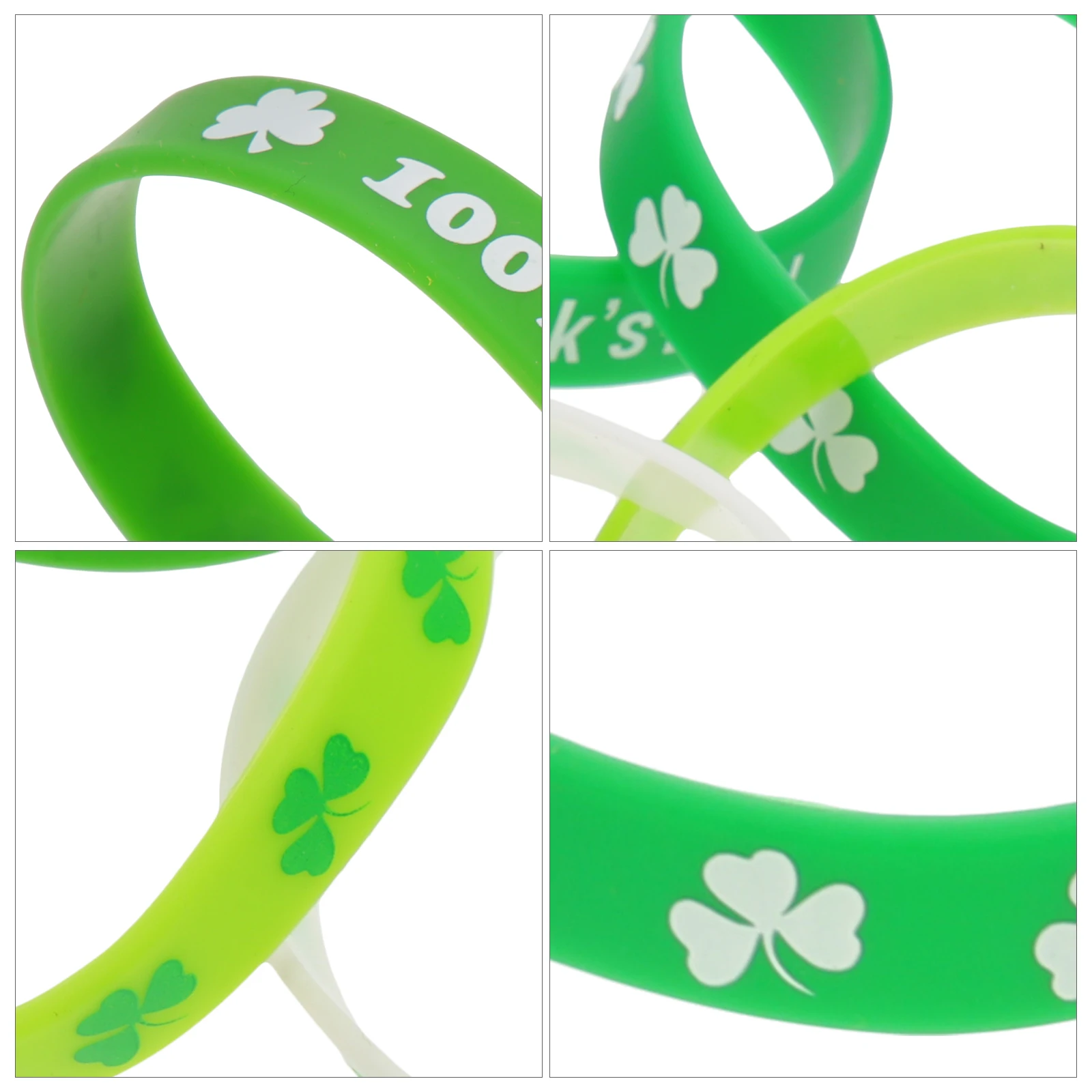 

12 Pcs Green Bracelet Ornaments St Patricks Day Party Supplies Stant Bracelets Wristband Decorations Irish Lovers Accessories