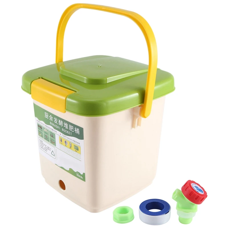 

12L Compost Bin Recycle Composter Aerated Compost Bin PP Organic Homemade Trash Can Bucket Kitchen Garden Food Waste Bins