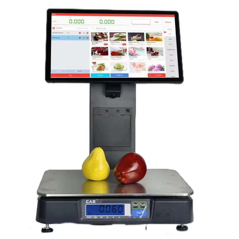 AI Weighing Scale Checkout Register Machine POS Systems with Cloudy Online Android Software Retail Cash Register Checkout System
