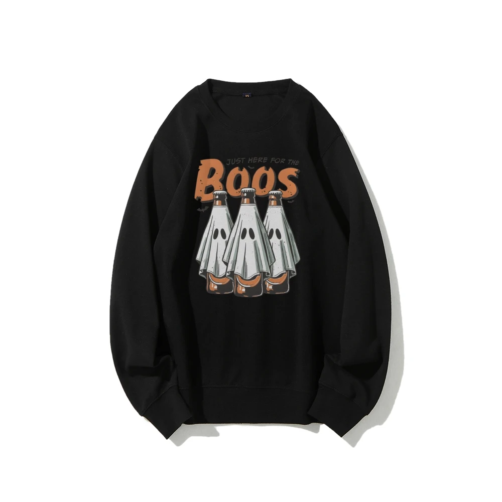 Unisex Sweatshirt  Long Sleeves Casual Hoodies Stylish Pullover Daily Wear Multiple Colors Versatile  Just Here For The Boos