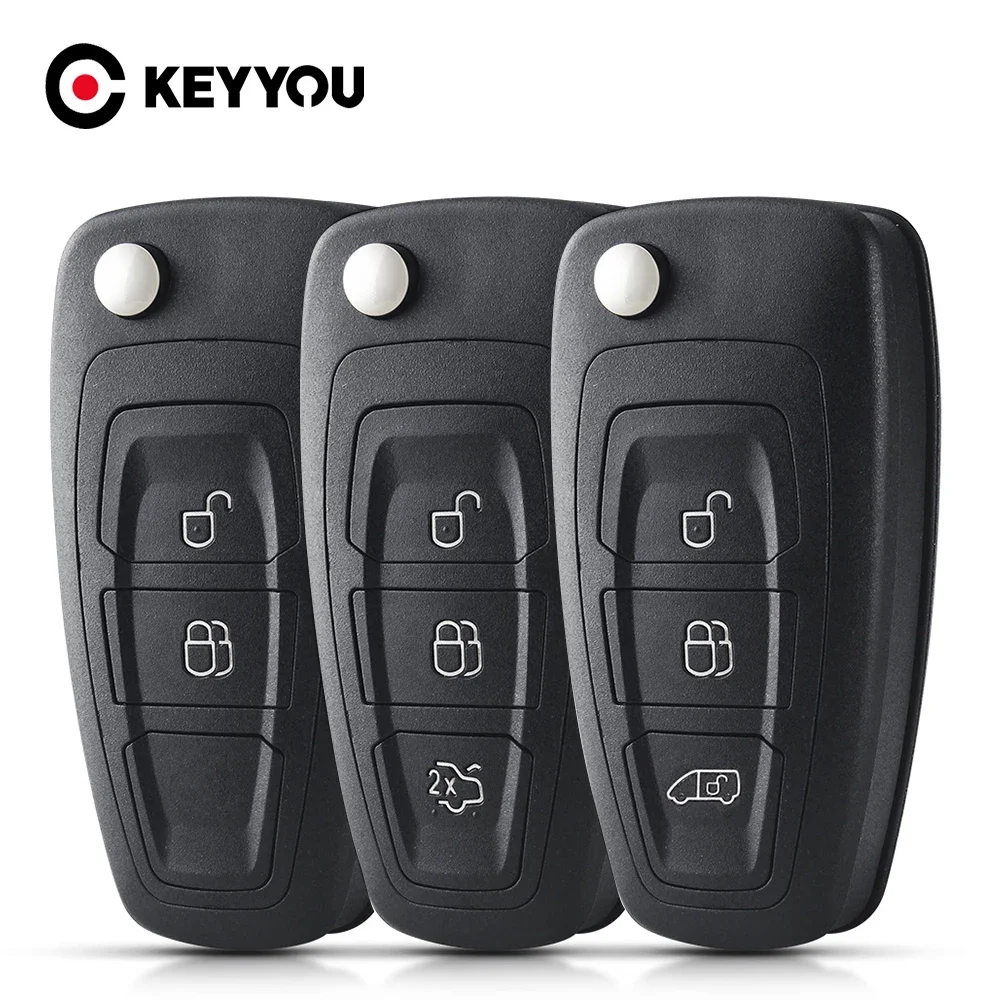 KEYYOU Car Key Case For Ford Ranger 2011 2012 2013 2014 2015 2 Button HU101 FO21 Blade