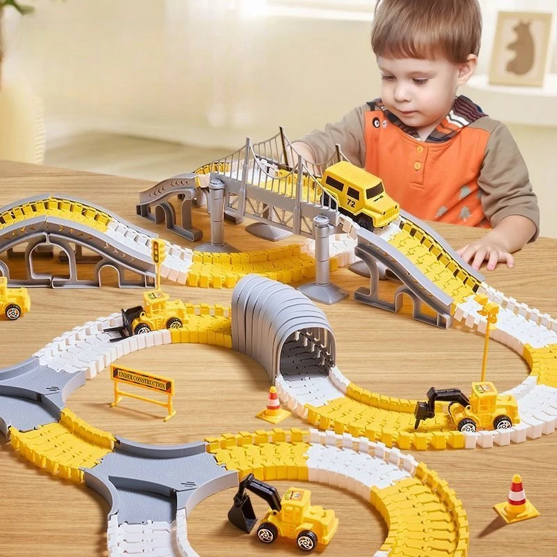 

Детская электрическая волшебная гибкая железная дорога с машинками, развивающие игрушки-поезда для детей, подарок на день рождения