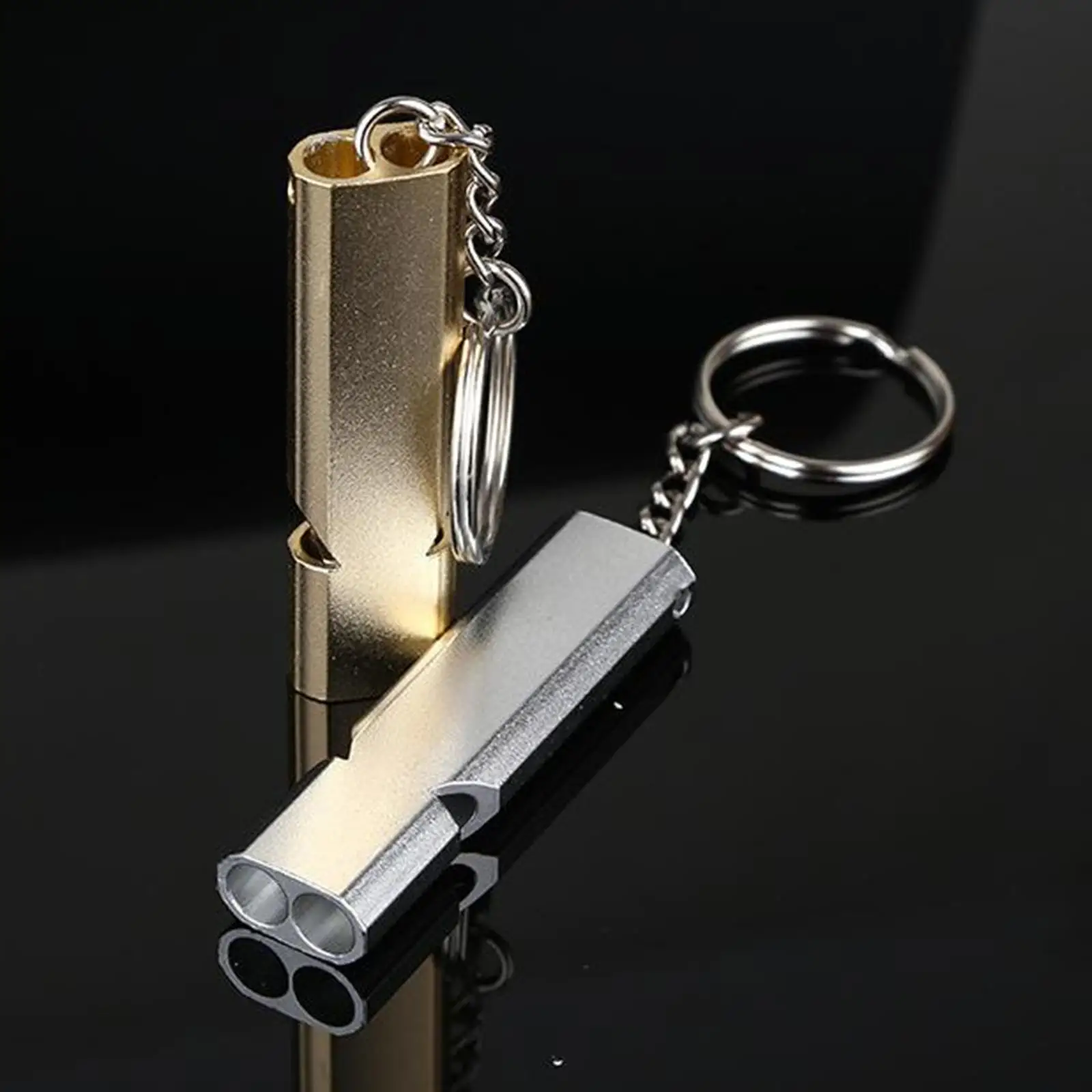 

Аварийная ситуация, 2 шт. выживания с брелком, двойные трубки высокого тона для походов на открытом воздухе, кемпинга, катания на лодках