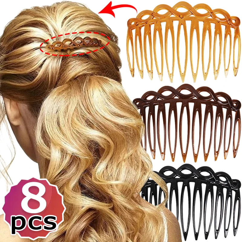 Retro Solid Color Hair Comb Women Sharp Teeth Hairpin Classical Hair Clips Girls Light Headwear Baked Paint Hair Accessories