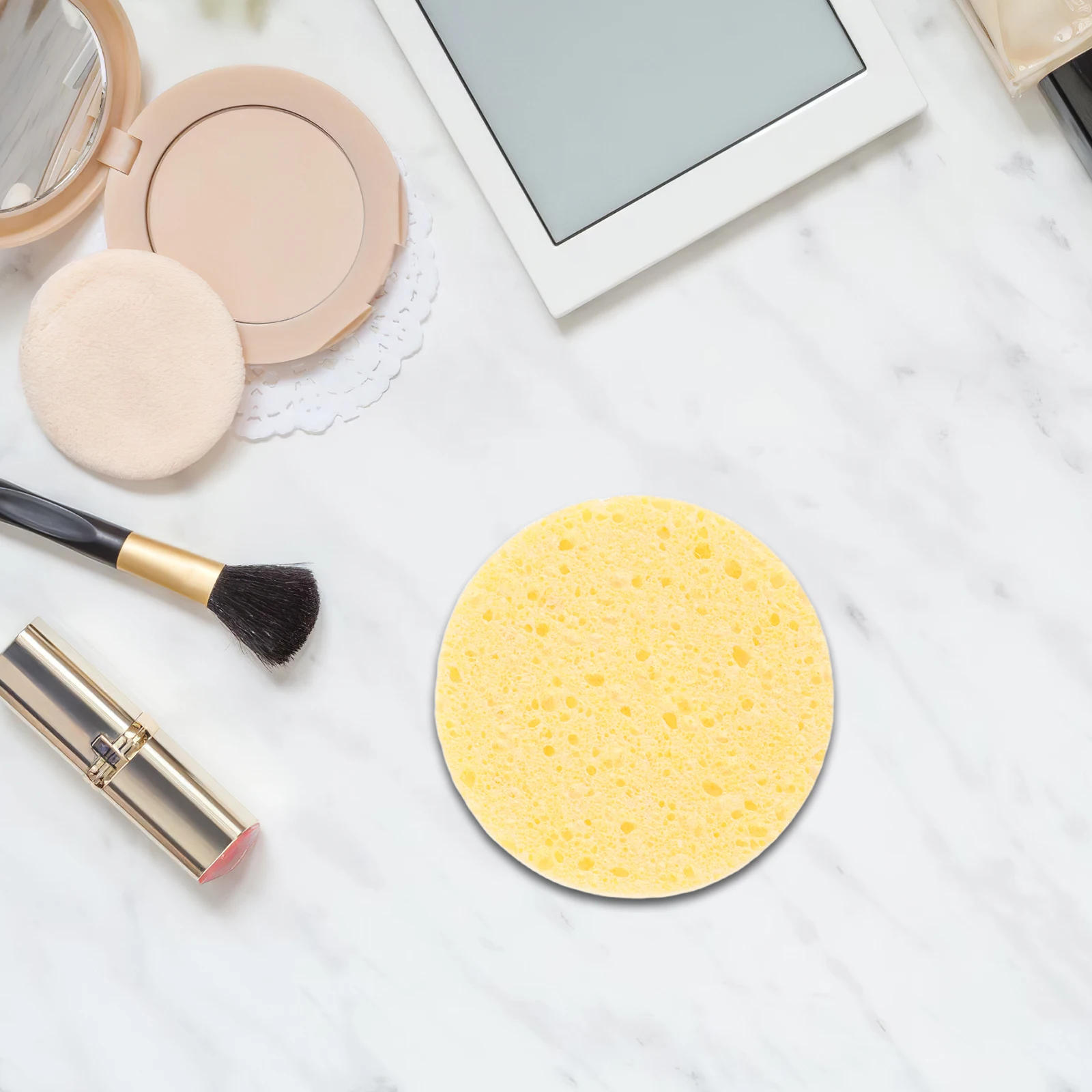 5 قطع من وسادات إزالة المكياج إسفنجات السليلوز المضغوطة الناعمة لتنظيف الوجه والمسام التنظيف العميق والصديقة للبشرة #4