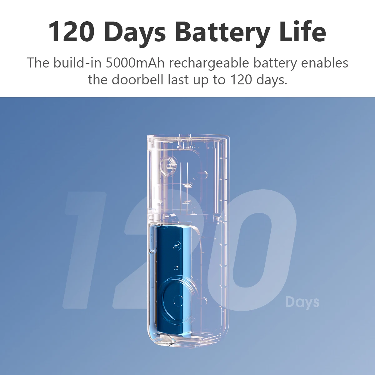 IMOU Videocitofono 2S Set Batteria ricaricabile da 5000 mAh 30 ° Lente panoramica Rilevamento umano Conversazione bidirezionale Campanello impermeabile al 100% senza fili