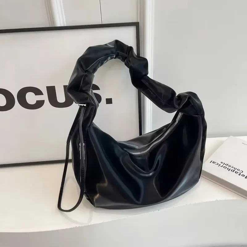 

Solid Interior Compartment Shoulder Bags Dumpling Type 2025 Hot Sale Bags for Women Sewing Thread Zipper Pu Women's Handbags