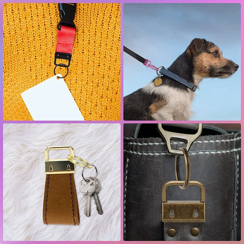 30 Pack 32Mm Metal Color Tail Clip Set Keychain Hardware With Key Ring DIY Tools