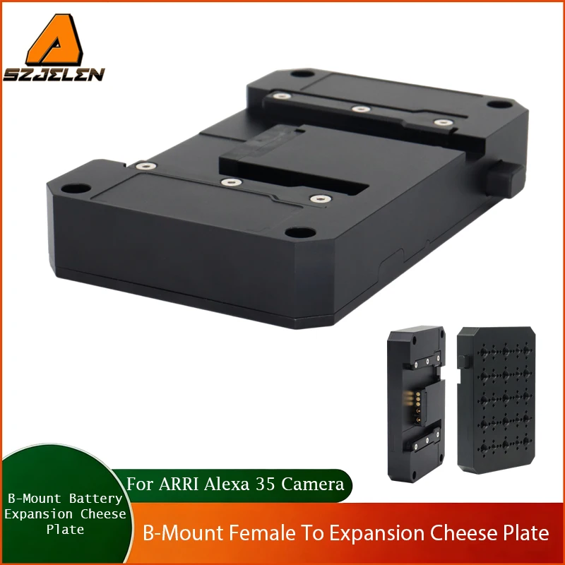 New Arriving B-Mount battery expansion cheese plate for Arri Alexa 35,Featuring 1/4 and 3/8 anti-twist holes.
